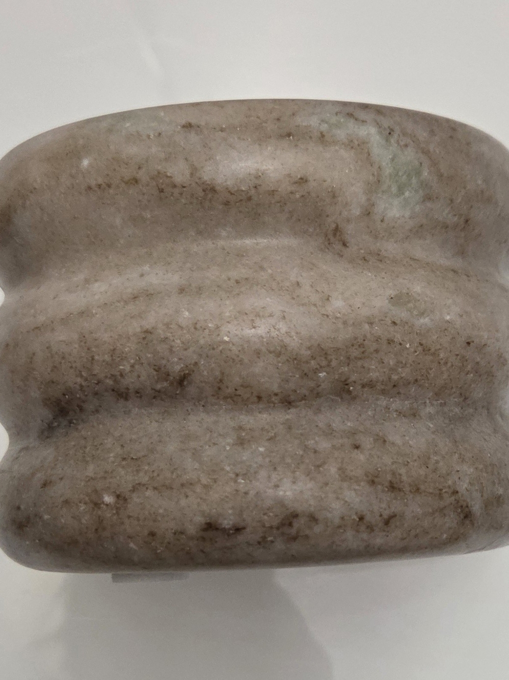 Crate&Barrel Textured Stoneware Wine Coaster in mottled tan and cream